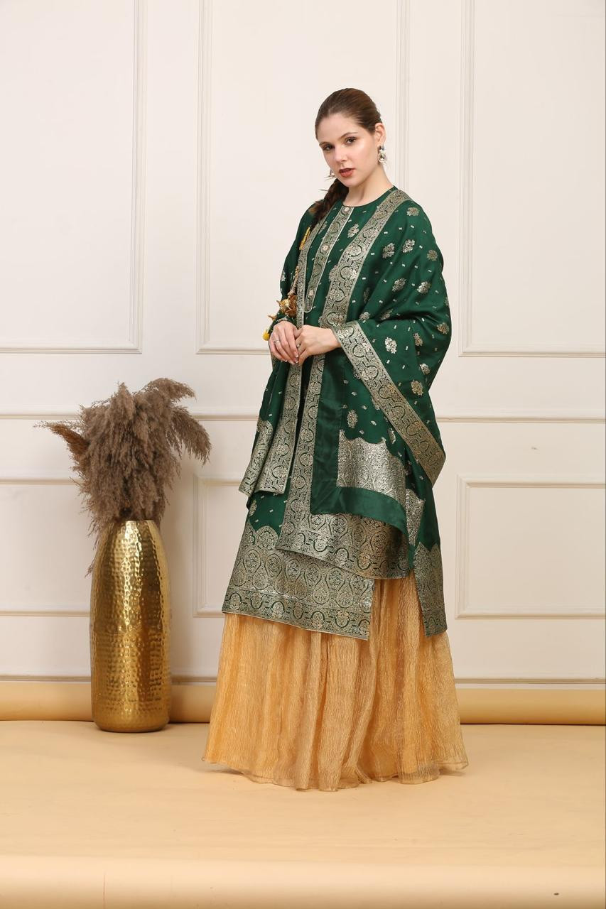 Mritsa Gota Patti Silk Lehenga Set - Red