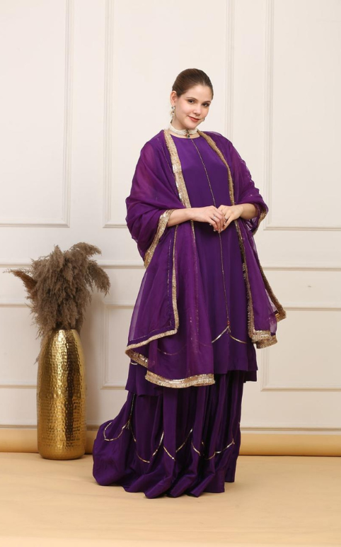 Mritsa Gota Patti Silk Lehenga Set - Red