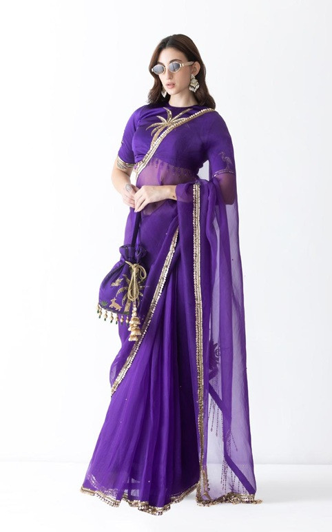Mritsa Gota Patti Silk Lehenga Set - Red