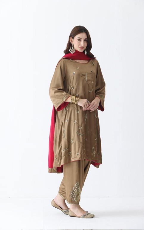 Mritsa Gota Patti Silk Lehenga Set - Red