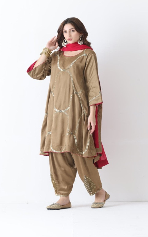 Mritsa Gota Patti Silk Lehenga Set - Red