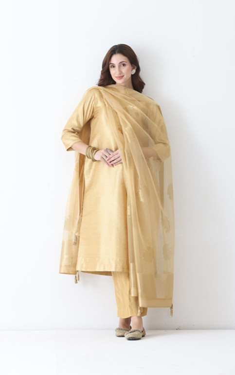 Mritsa Gota Patti Silk Lehenga Set - Red
