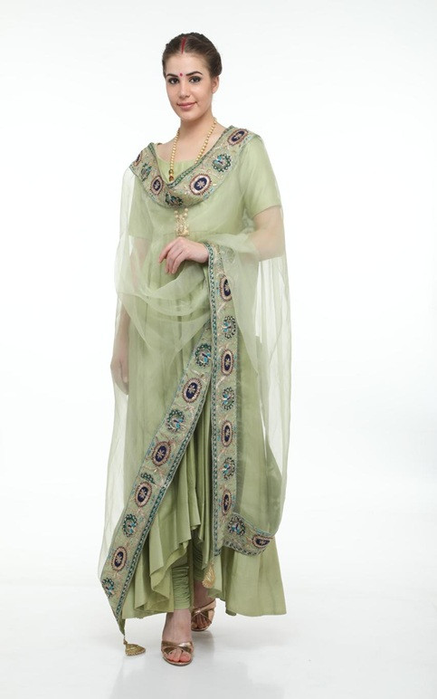 Mritsa Gota Patti Silk Lehenga Set - Red